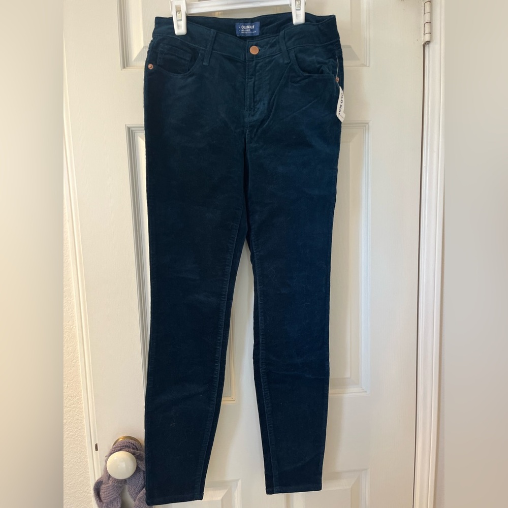 old navy women’s teal rockstar mid rise ankle pants NWT